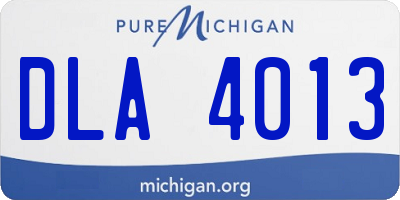 MI license plate DLA4013