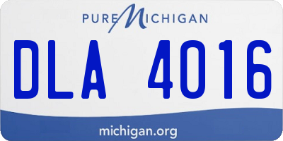 MI license plate DLA4016