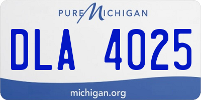 MI license plate DLA4025