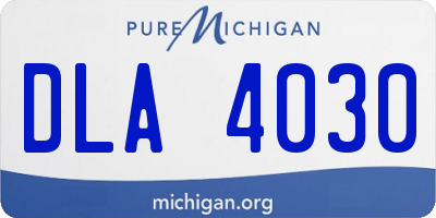MI license plate DLA4030