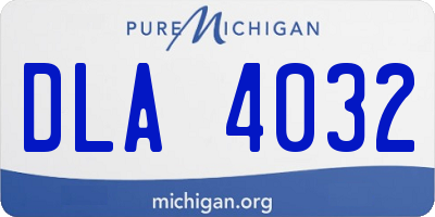 MI license plate DLA4032