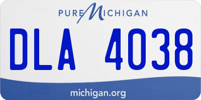 MI license plate DLA4038