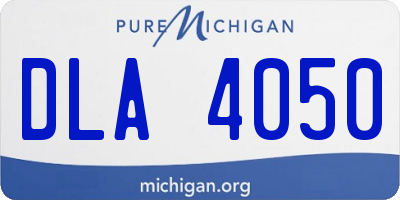 MI license plate DLA4050