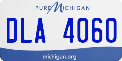 MI license plate DLA4060