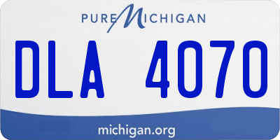 MI license plate DLA4070