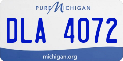 MI license plate DLA4072