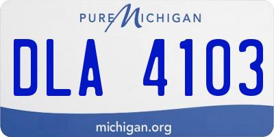 MI license plate DLA4103