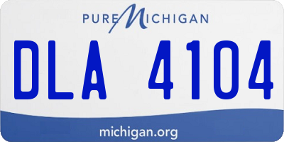 MI license plate DLA4104