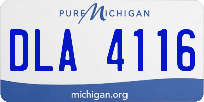 MI license plate DLA4116