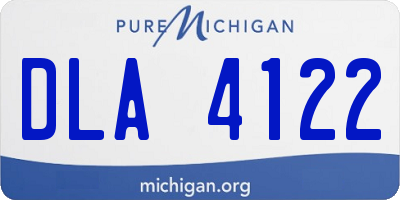 MI license plate DLA4122