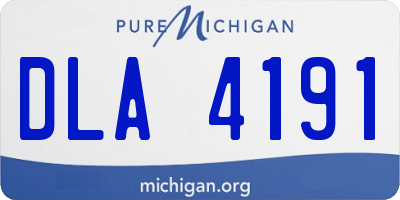 MI license plate DLA4191