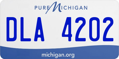 MI license plate DLA4202
