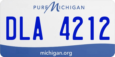MI license plate DLA4212