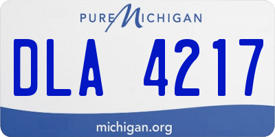MI license plate DLA4217