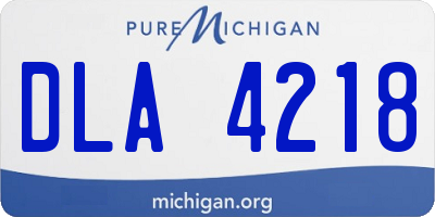 MI license plate DLA4218
