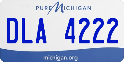 MI license plate DLA4222