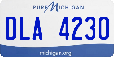 MI license plate DLA4230