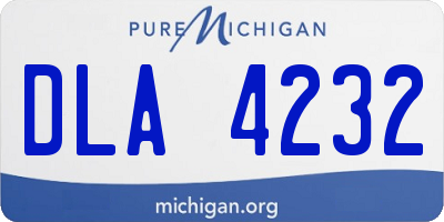 MI license plate DLA4232