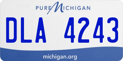 MI license plate DLA4243
