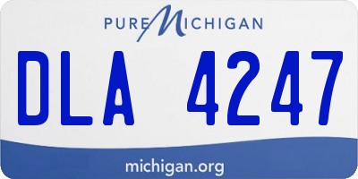 MI license plate DLA4247