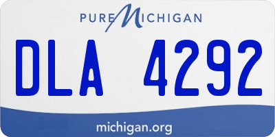 MI license plate DLA4292