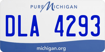 MI license plate DLA4293