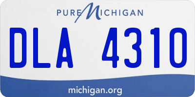 MI license plate DLA4310