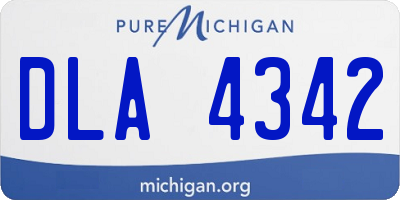 MI license plate DLA4342