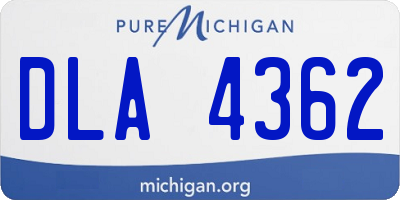 MI license plate DLA4362