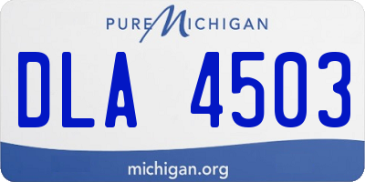 MI license plate DLA4503