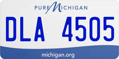 MI license plate DLA4505