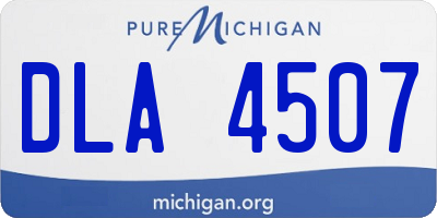 MI license plate DLA4507