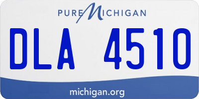 MI license plate DLA4510