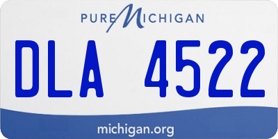 MI license plate DLA4522