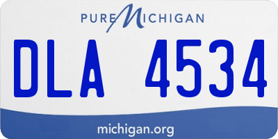 MI license plate DLA4534