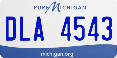 MI license plate DLA4543