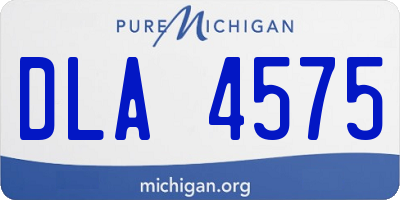 MI license plate DLA4575