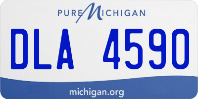MI license plate DLA4590