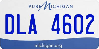 MI license plate DLA4602