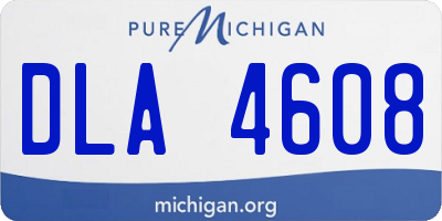MI license plate DLA4608