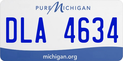 MI license plate DLA4634