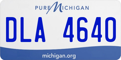 MI license plate DLA4640