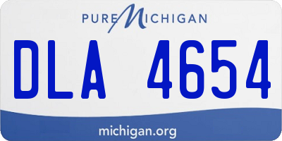 MI license plate DLA4654