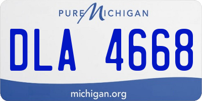 MI license plate DLA4668