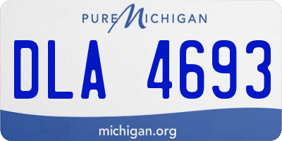 MI license plate DLA4693