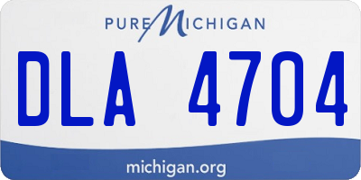 MI license plate DLA4704