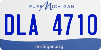 MI license plate DLA4710