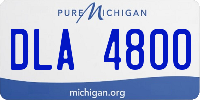 MI license plate DLA4800