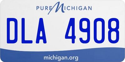 MI license plate DLA4908