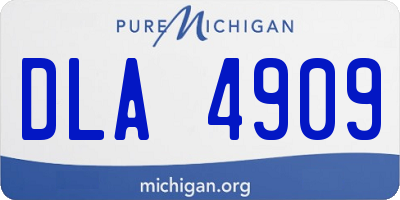 MI license plate DLA4909